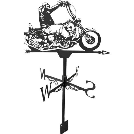 Girouette pour moto en acier inoxydable avec indicateur de direction du vent, pour jardin et extérieur (1/5)