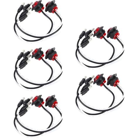 LED Side Marker Light with 12V Terminal, for Car, Truck, Yacht (Red) (1/5)