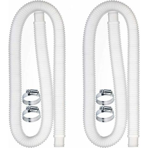 Tuyau de rechange pour piscine, accessoires pour tuyau de pompe de filtration avec 4 colliers de serrage métalliques pour pompes à eau (1/5)