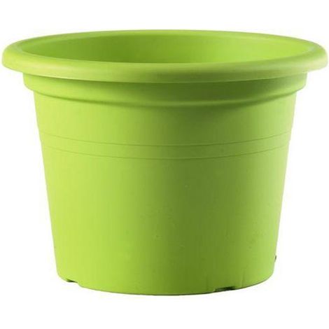 Runde Kunststoffvase "Cilindro Basic" für Garten, Pflanzen und Blumen -15 cm / Zedern (1/5)