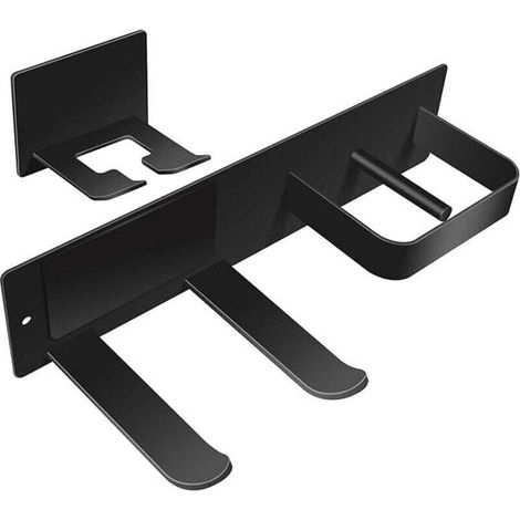 Support mural en acier inoxydable sans perçage pour sèche-cheveux Support mural universel pour sèche-cheveux pour hôtel, chambre à coucher et salle de bain, noir 245.56cm (1/4)