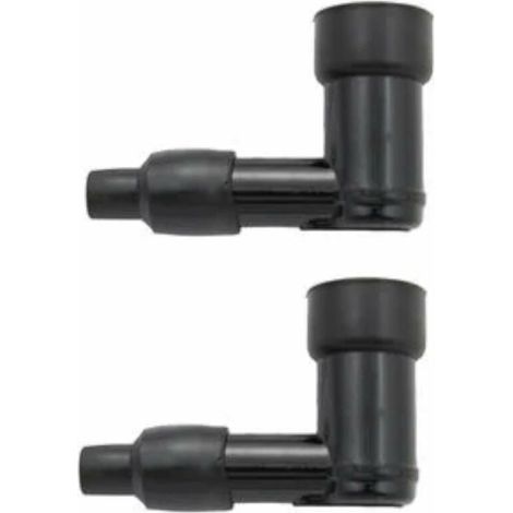 2x Antiparasite 90° universel type NGK en résine et caoutchouc noir Cyclo Scooter Capuchon Protection Bougie Tondeuse Tracteur