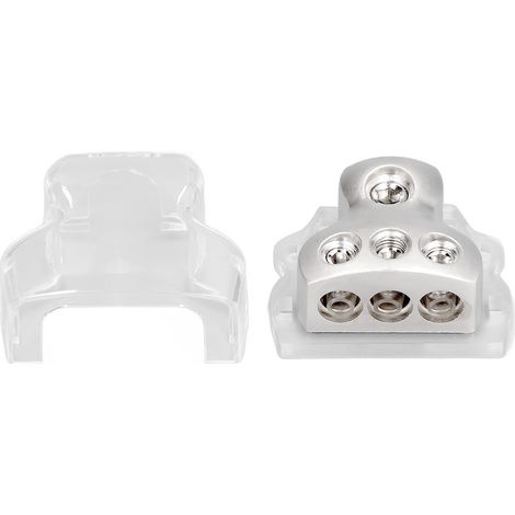 Distributeur de puissance 3 voies pour audio auto, porte-fusible avec bloc de connexion, base transparente, répartiteur électrique pour voiture. (1/5)