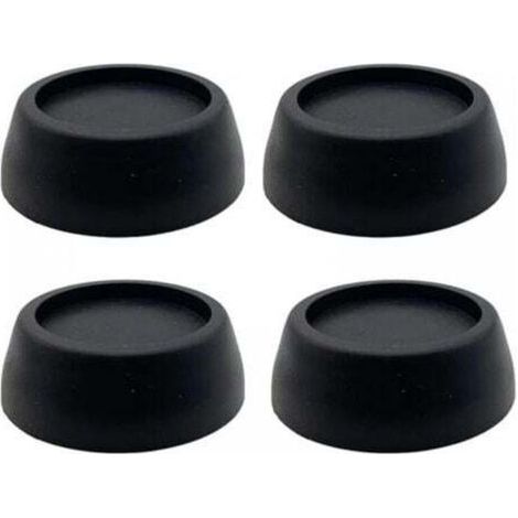 4pcs Pieds de lave-linge noirs, tapis anti-vibration, pieds anti-bruit Pieds de lave-linge et lave-linge séchant en caoutchouc anti-vibration (1/4)