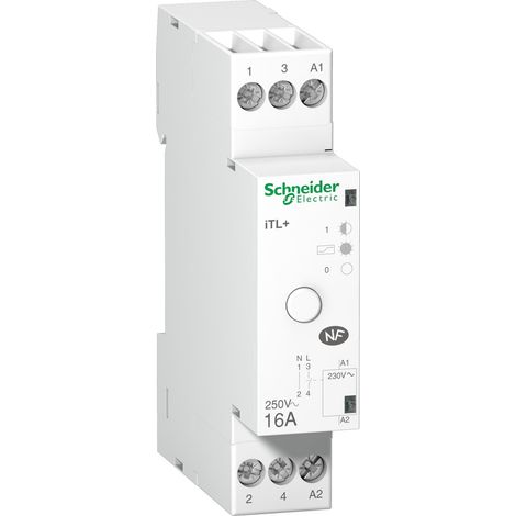 Schneider Electric – Télérupteur électronique silencieux 1P 16A 230V AC – Montage sur rail DIN – A9C15032