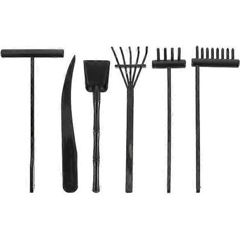 Lot de 6 mini râteaux de jardin Zen, outils de jardinage en plastique pour table de méditation (1/4)