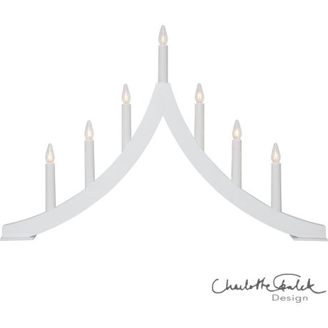Star Trading Arc de lumière Pagod, blanc, bois, 7 flammes, 60cm