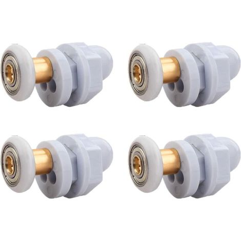 Roulettes Porte de Douche, 4 Pièces Roulette, pour Remplacement de Douche Coulissante Verre Porte Coureurs Rouleaux (19MM) (1/5)
