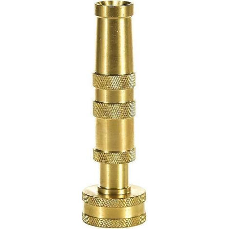 Heavy-Duty Brass Hose Nozzle, Adjustable Twist Hose Nozzle, Jet Sweeper Nozzle, (1/5)