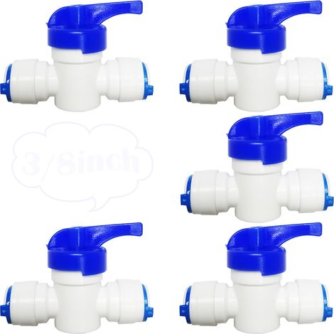 5 PCS 3 sur 8 pouces Robinet en ligne RO Raccord Osmoseur de filtre à eau Pour réfrigérateur sur congélateur sur système de filtre à (1/5)