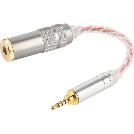 Câble adaptateur pour casque HiFi ZX300A, mâle symétrique 2,5 mm vers femelle symétrique 4,4 mm. (1/4)