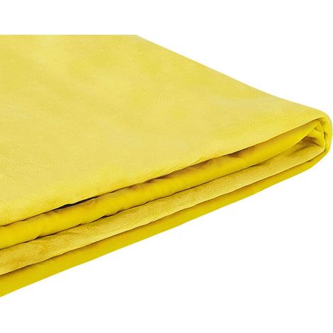 Bed Frame Cover Velvet FITOU 160 x 200 cm Yellow