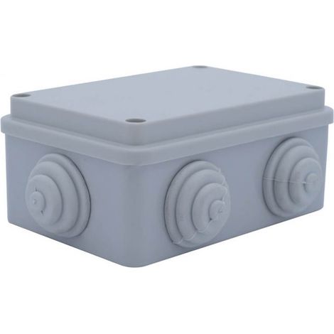 Boite de dérivation étanche IP54 80x120x50mm, en saillie, 6 entrées membranes souples