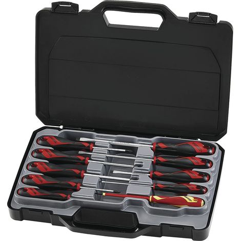 Jeu de tournevis plats, PZ, PH 10 pcs Teng Tools MD910N