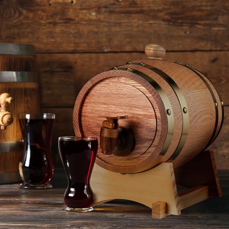Tonneau a whisky avec robinet 125 l bois de chene