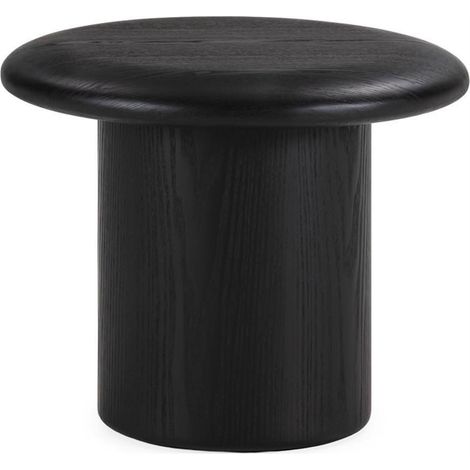 Table d appoint ronde noire en frêne - Noir (1/4)