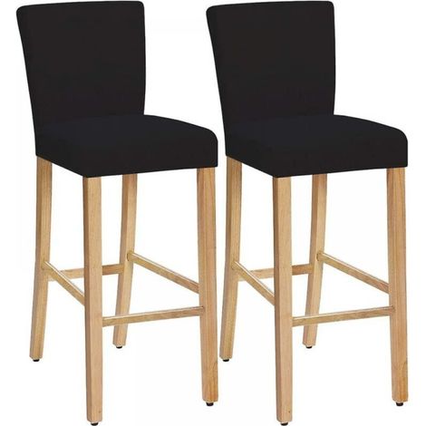 Coprisedie elasticizzati, lavabili e sfoderabili per sedie da pranzo, sgabelli da bar, sedie da bar e sedili da bancone (neri, set da 2)