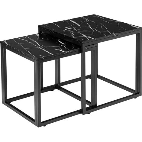 Praven Couchtische aus schwarzem Marmor