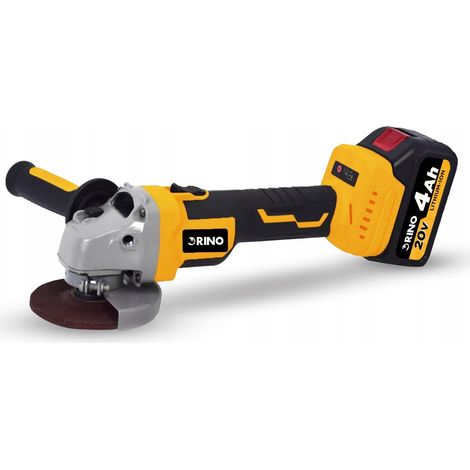 AMOLADORA ANGULAR INALÁMBRICA 20V RINO SIN ESCOBILLAS SET 4 AH K 1 unidad.