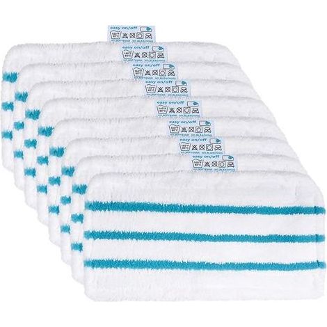 8 Lingettes Microfibres pour Black et Decker Balais Vapeur FSMP20 Steam Mop FSM1630, FSM1616, FSMH13E5, FSM1321, FSM1605, FSMH13151SM, Lot de 8 Black Decker Lingettes (1/4)