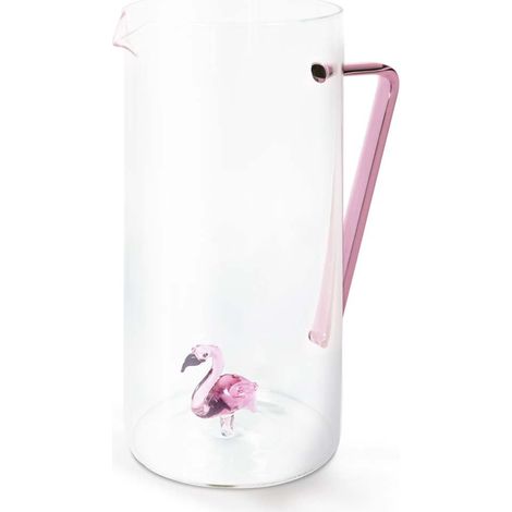 WD LifeStyle Caraffa Vetro Borosilicato Cc 1,2 Lt Decoro Fenicottero (1/3)