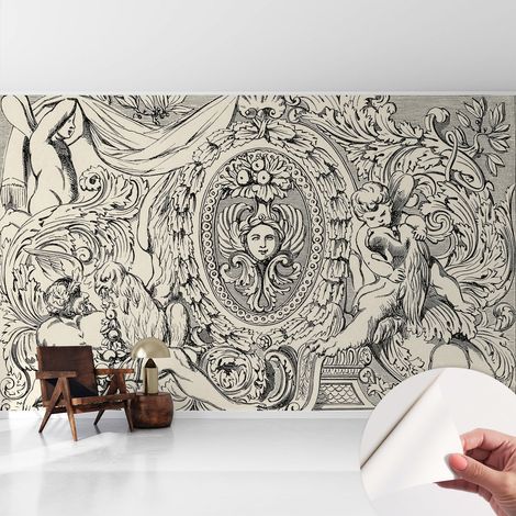Carta da parati adesiva - lavabile - decorazione murale - per cucina - pellicola decorativa Ricchezza di ornamenti 416x254 cm (1/5)