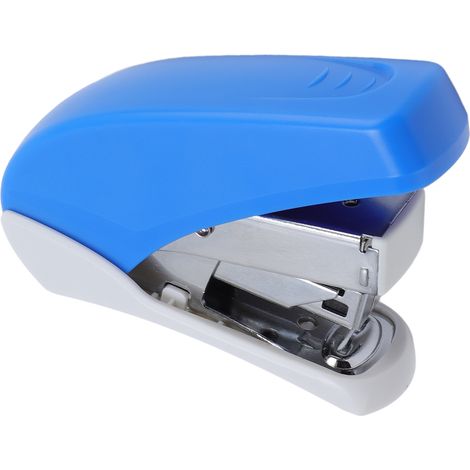 Agrafeuse compacte avec dégrafeuse intégrée, compatible avec les agrafeuses 24/6 et 26/6, capacité de 20 feuilles, bleue. (1/5)