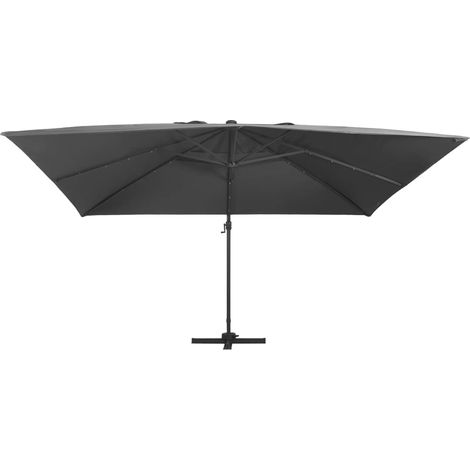Maison Exclusive - Parasol de jardin en porte-à-faux lumières LED mât en aluminium (1/5)