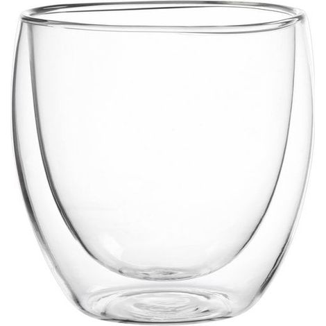 Lot de 4 Tasses à Café Expresso Double Paroi en Verre Transparent Rondes 80 ml - PANGIVO (1/3)