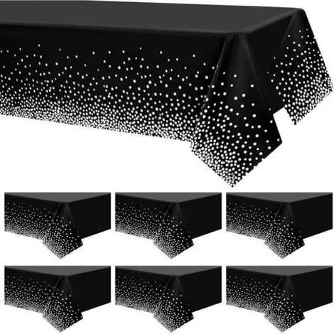 Nappe En Plastique - 108 X 54 Pouces - Pour Tables Rectangulaires 6 À 8 Pieds - Alimentaire - Lot De 6 (1/5)
