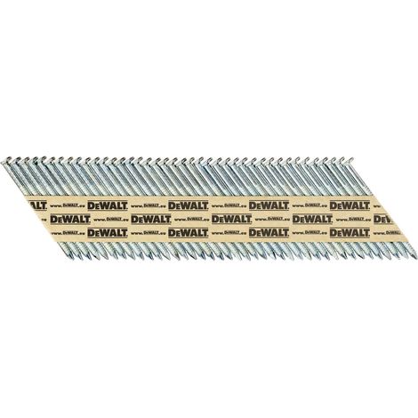 Clou à tête fraisée galvanisé 2,8 x 63 mm – Angle 33° – Lot de 2000 pièces – Pour cloueuses DEWALT
