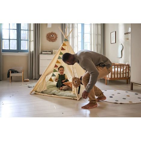 Ensemble de tente tipi beige avec tapis, tente de jeu pour enfants - France