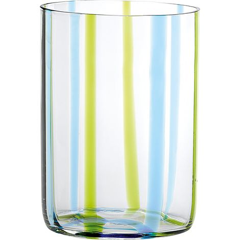 Bicchiere Tirache Zafferano in vetro borosilicato bicolore Acquamarina-verde box 6 pezzi (1/3)