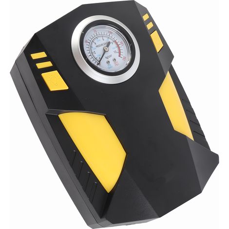 Gonfleur de pneus portable, compresseur d'air rechargeable, pompe à pneus avec 3 embouts, pompe à air électrique 12 V pour voiture, moto, vélo, ballon (1/5)