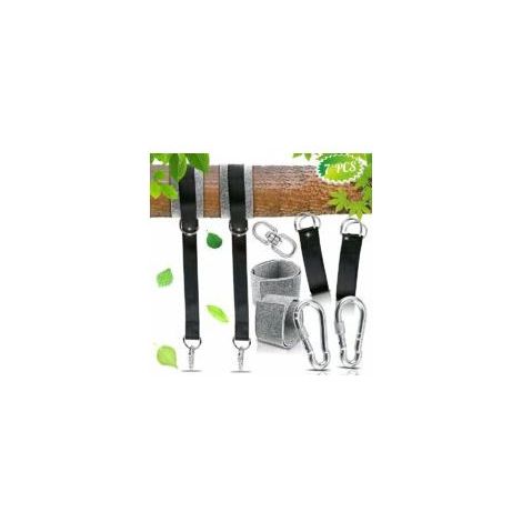 Hängemattengurt, Aufhängegurt, hochwertige Aufhängegurte für Hängematten und Gartenschaukeln, maximale Belastung 1000 kg (schwarz) (1/5)