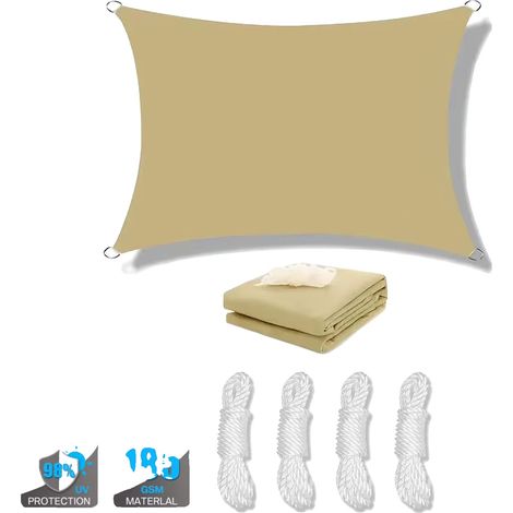 Vela de sombra, impermeable, con protección UV del 95%, 1 unidad, 200x200cm (1/2)