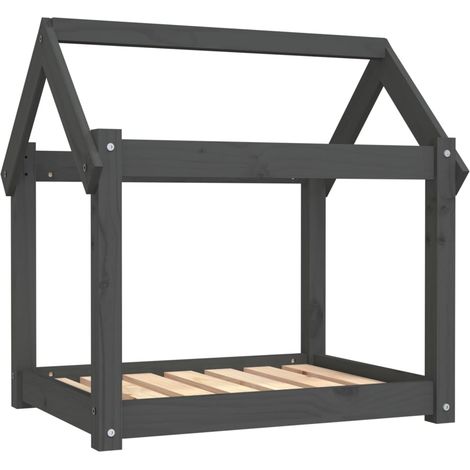 Lit pour chien panier canapé confortable 71 x 55 x 70 cm bois de pin solide gris