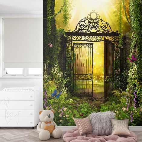 Papier peint panoramique Enfants - Jardin enchanté - 130 cm x 165 cm