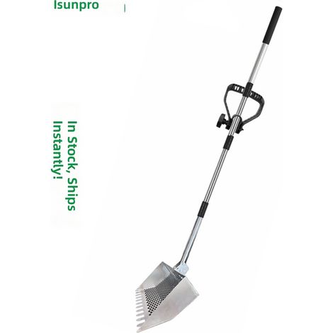 Pelle acier inoxydable à déjections de poulet réglable avec manche en et métallique amovible pour (1/4)