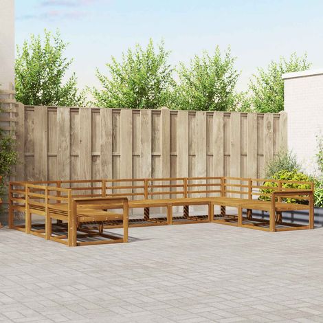 Outdoor-Sofagarnitur 9 pcs Natur Massivholz Akazie