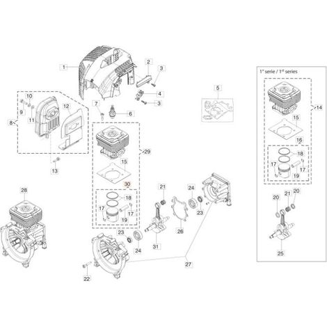 KIT PISTON ORIGINAL EMAK 61210136