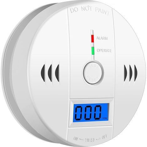 Kohlenmonoxid-Detektoren Batteriebetriebener Ring CO Monitor Wandmontage Alarm Detektor mit Ton und Licht Warnung für Home Room Hotel Büro Auto RV(Batterien nicht enthalten)