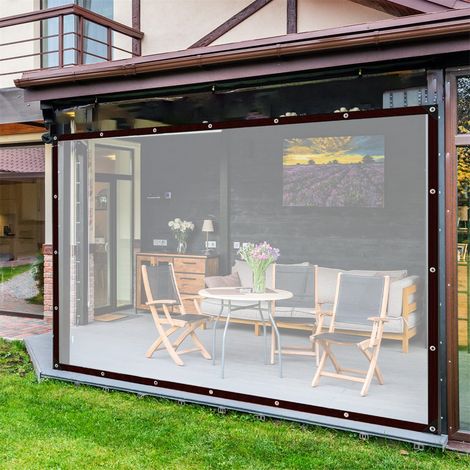Bâche imperméable transparente avec œillets, universelle pour toutes les saisons, adaptée au jardin, au balcon, à la terrasse, au camping en plein air(2 x 3 mètres) (1/5)