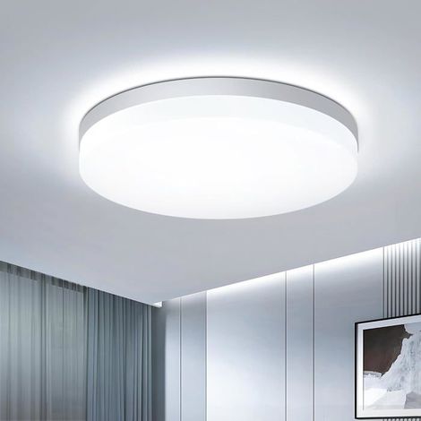 Plafonnier LED rond 1 unité Acrylique Étanchéité IP44 Salon, chambre, cuisine, salle de bain Ø23 (1/5)