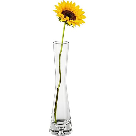 Mini-Blumenvase aus Klarglas mit kleiner Öffnung – Glasvase für eine einzelne Blume zur Dekoration von Zuhause und Esstisch (1/5)