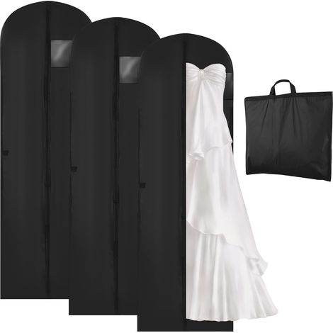 3 Housses à vêtements Suspendues, Housses à Vêtements 180 x60 cm, Résistantes à la Poussière et à l'humidité, Vtilisées pour les Robes de Soirée, les Costumes et les Manteaux (1/5)