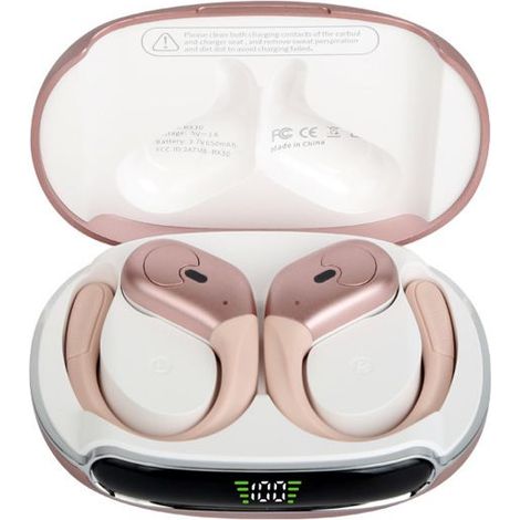 Casque supra-auriculaire sans fil antibruit, audio de haute qualité, pratique pour les sports de plein air, portable-or rose (1/4)