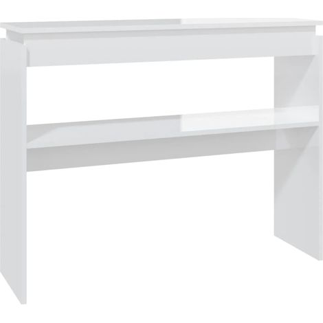 Maison Exclusive - Mesa consola madera contrachapada blanco brill