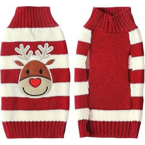 Pull de Noël pour chien Pull à col roulé pour chien Motif de Noël Pull chaud pour animal de compagnie, Manteau d'hiver pour chien, Pull Vêtements pour animaux de compagnie, Fête de chiot de chien, Cad (1/5)