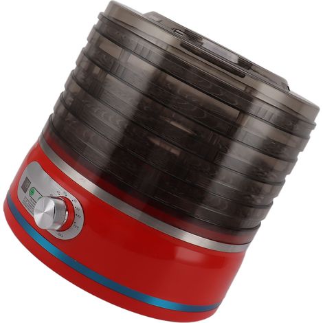 Déshydrateur alimentaire rouge à 5 niveaux, grande capacité, pour légumes, fruits et friandises pour animaux, prise UE 220-240 V. (1/5)